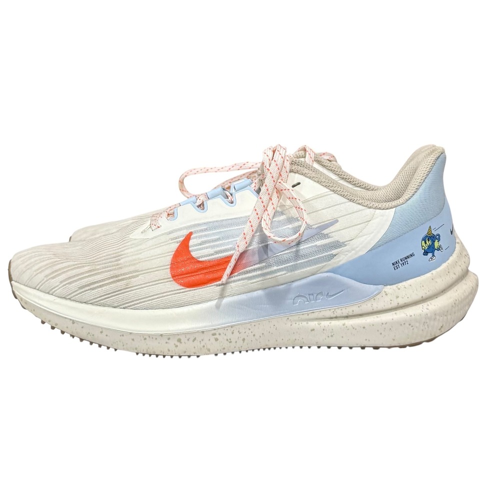 Nike Women's WINFLO‎ 9 Running Shoes Orange Blue White Sneakers SZ 8 1/2